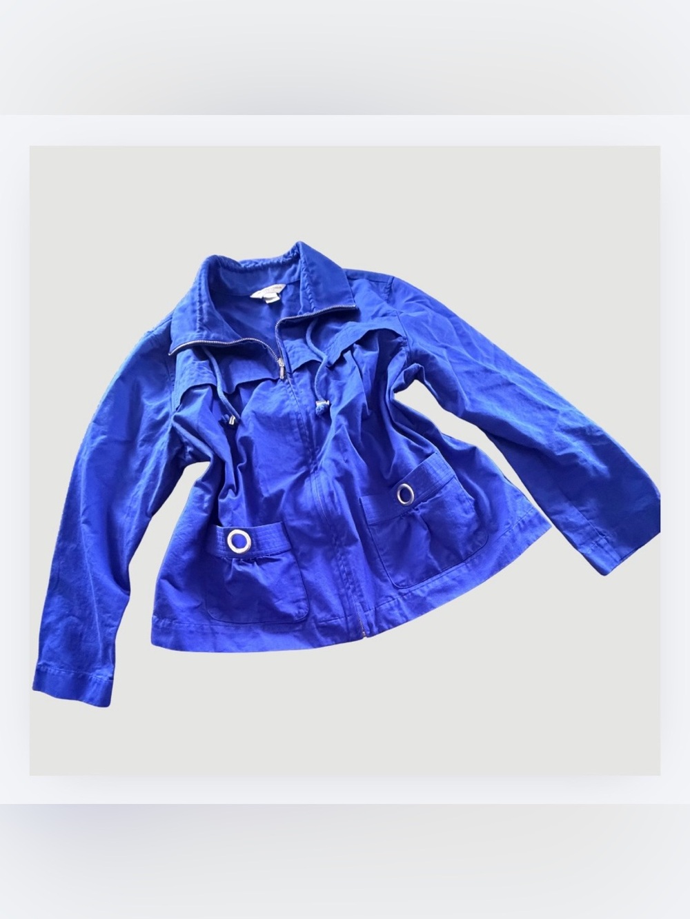Christopher & Banks Women’s Royal Blue Lightweight Zip-Front Jacket, Size P/XL